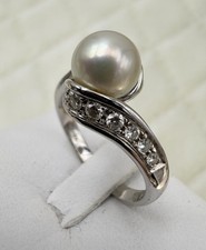 # anello MIKAWA PERLA  brillanti Ring VERO ORO  18KT(750)  stupendo  AFFARONE