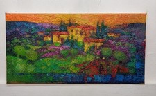 Paesaggio Dipinto Quadro Olio Tela Cm20x40