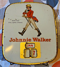 Rare vintage "JOHNNIE WALKER" Whisky calendario perpetuo in latta anni '40