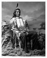 CHIEF RED CLOUD LAKOTA SIOUX NATIVE AMERICAN CHIEF SITTING 8X10 B&W PHOTO