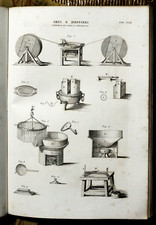 1849 Stampa Antica Litografic-Strumenti Arte/Mestieri Candele di Cera Ceralacca.