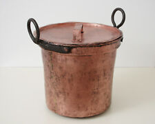 Pentola calderone salsa in rame con coperchio- manici in ferro battuto h.41cm