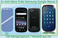 2x pellicola protezione display antiriflesso per Samsung Google Nexus S i9020 / i9023 opaca