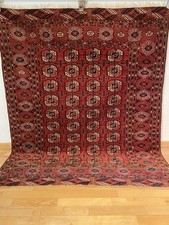 6322 Antico vecchio tappeto orientale Jomut Buchara 180x150 Carpet Tappeto Turkmeno