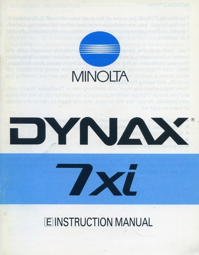 Minolta dynax 7xi manuale - dynax,