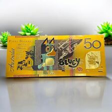 Banconota Bluey $50 dollari australiani 24kt .999 lamina d'oro novità - ottimo regalo!