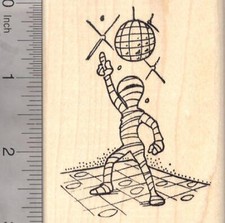 Disco Danza Halloween Mummia Timbro di Gomma, Palla Specchio, Boogie K18804 WM