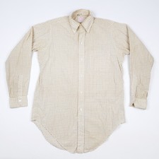 Brooks Brothers Makers Poplin Broadcloth Button Down Tattersall Shirt 14.5-R