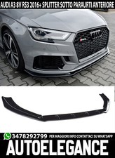 LAMA AUDI A3 8V RS3 2016+ LABBRO SOTTO PARAURTI ANTERIORE ABS LUCIDO SPLITTER .-