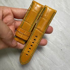 Cinturino orologio in vera pelle giallo 24mm/22mm