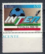 INTER SCUDETTO CAMPIONATO 1988 - 1989  FRANCOBOLLO BORDO  NUOVO  ANNO 1989 