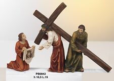 Set Gesù Porta Croce, Veronica e Samaritano in Resina Presepe Pasquale by Paben