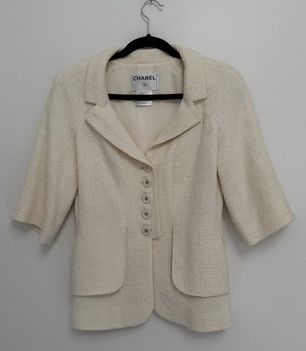 Chanel white sleeve tweed - chanel,