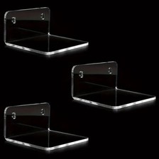 Mensola Plexiglass Trasparente Parete Ripiani Sospesa Camera Bagno L10xP15cm