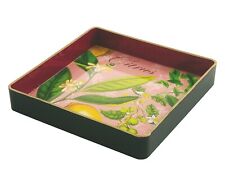 Vassoio Quadrato Limoni Citrus Multicolore, Oro - VILLA D'ESTE -  24 x 24 x 4 cm