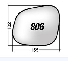 Per Seat Altea XL da 2007 Vetro di Ricambio Dx per Specchio Retrovisore 155x132