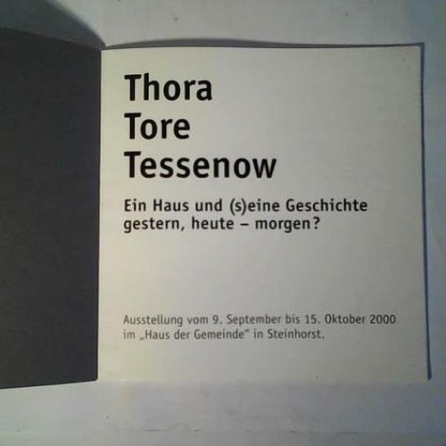 Thora tore tessenow - tore., ein