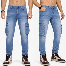 Jeans Cargo Uomo Denim