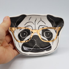 Piattino svuota tasche con Carlino in ceramica, oggetti per la casa, idea regalo