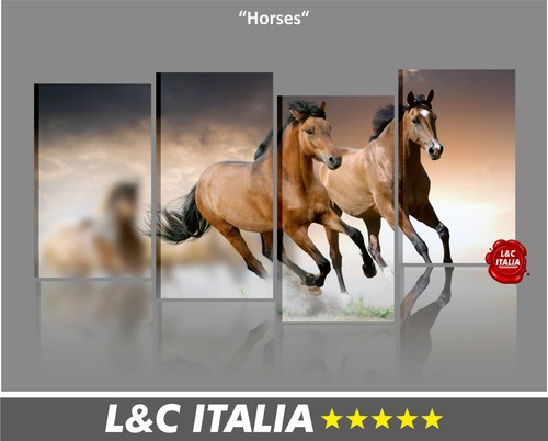 Horses quadri moderni arredo - horses, 4