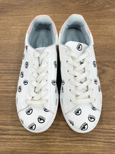 Sneaker con ciglia nuove senza scatola $ 225 Chiara Ferragni logo Roger in bianco taglia: 37 US:7