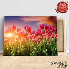 QUADRO MODERNO TULIPANI TULIP  Stampa su tela Canvas ARREDO QUALITA' ARTE RED