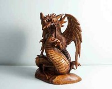 Statuina drago in legno con