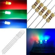 50 Pz. DIODI LED RGB 5mm ANODO COMUNE LUCE DIFFUSA con resistenze omaggio