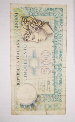 Banconota 500 lire del - 500,