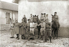 Foto Antica - Militari Soldato Cavalier Cavalli Carriola - Riprod. - Deb. Xx