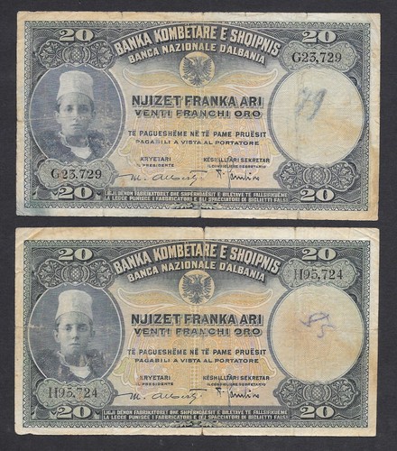 Albania una banconota - banconota, 20