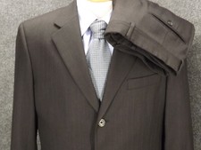 Tuta Jos A Bank 40R nera righe oro 34x29,5 pantalone plissettato 100% lana 3 bottoni
