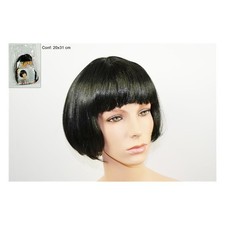 Parrucca nera caschetto con - nera,