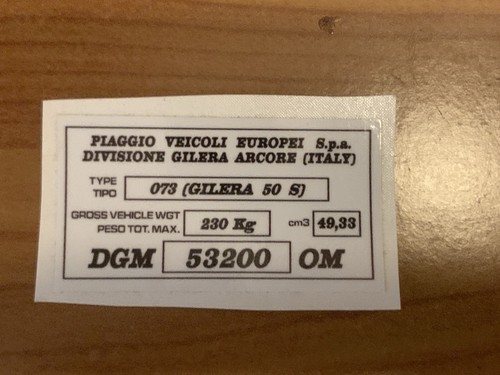 Gilera 503 adesivo dgm - gilera,