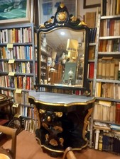 Consolle E Specchio 800 Laccata Nera E Oro