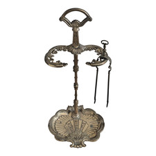 Set da camino antico in bronzo dorato – stile rococò vintage decorativo