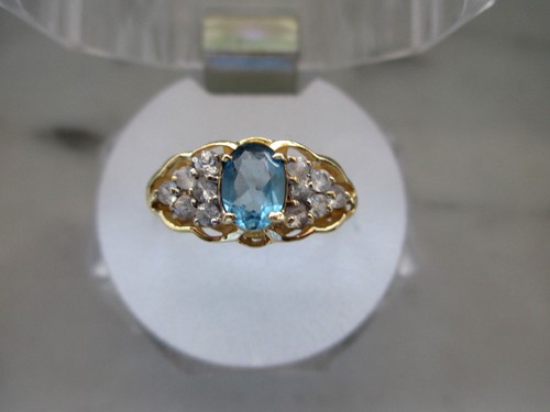 14k oro giallo naturale blu - 14k,