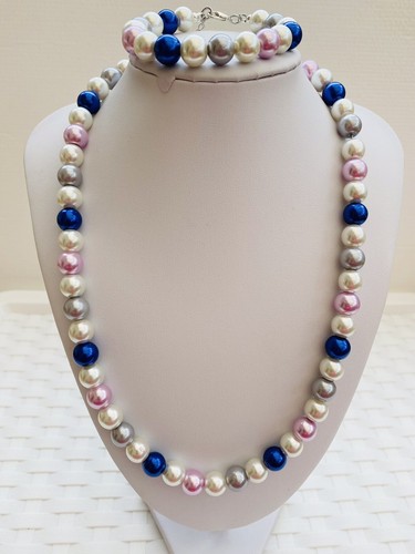 Collana donna perle vetro