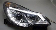 FARI CROMO LED   LIGHT DAYLINE TUBE FIBRA OPEL CORSA D RESTYLING 2011 IN POI