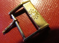 BUCHERER RARE VINTAGE '60/70 BUCKLE 16 mm INSIDE YELLOW GOLD COLOR - SWISS MADE