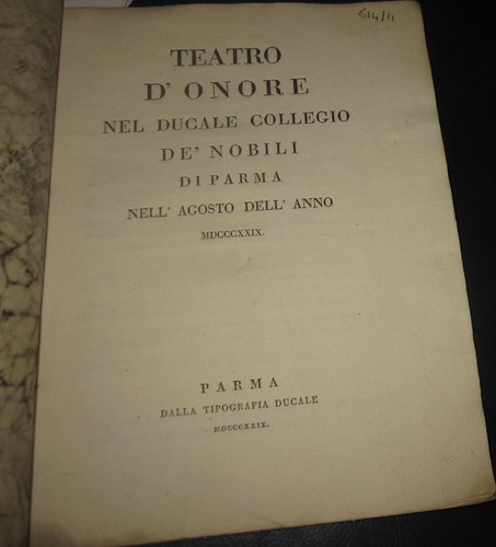 1829 teatro onore nel ducale - teatro, d'onore