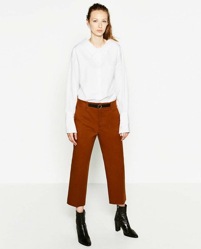 Zara front buckle trousers ref - zara,