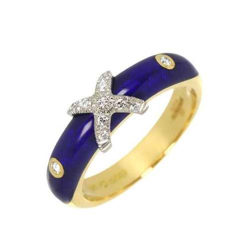 Anello faberge smalto diamante - anello,