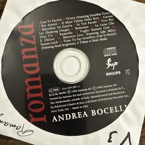 Andrea bocelli romanza cd - andrea, (cd