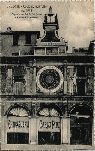 Cartolina cpa brescia - brescia, orologio