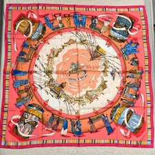 Sciarpa Hermes Carre 90 Prieres Au Vent rosa