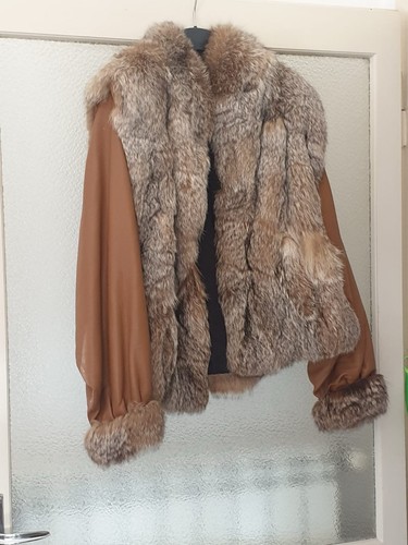 Giacca pelle con pelliccia - pelle,