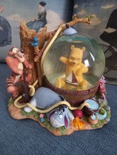 Rara Palla Vetro di Neve Resina Winnie The Pooh Disney Carillon Sankyo DIFETTI