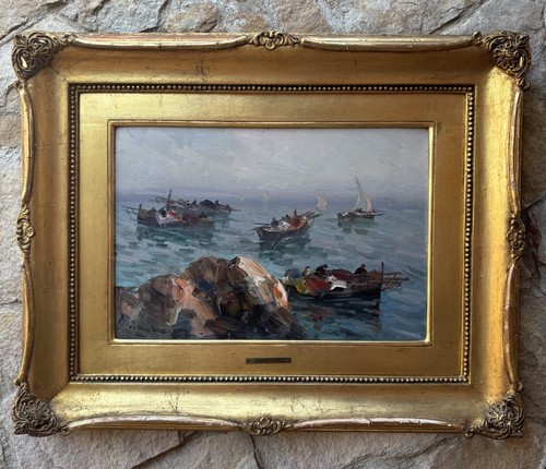 Quadro marina con barche - quadro,