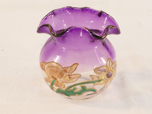 Vase legras verre emaillé - legras,